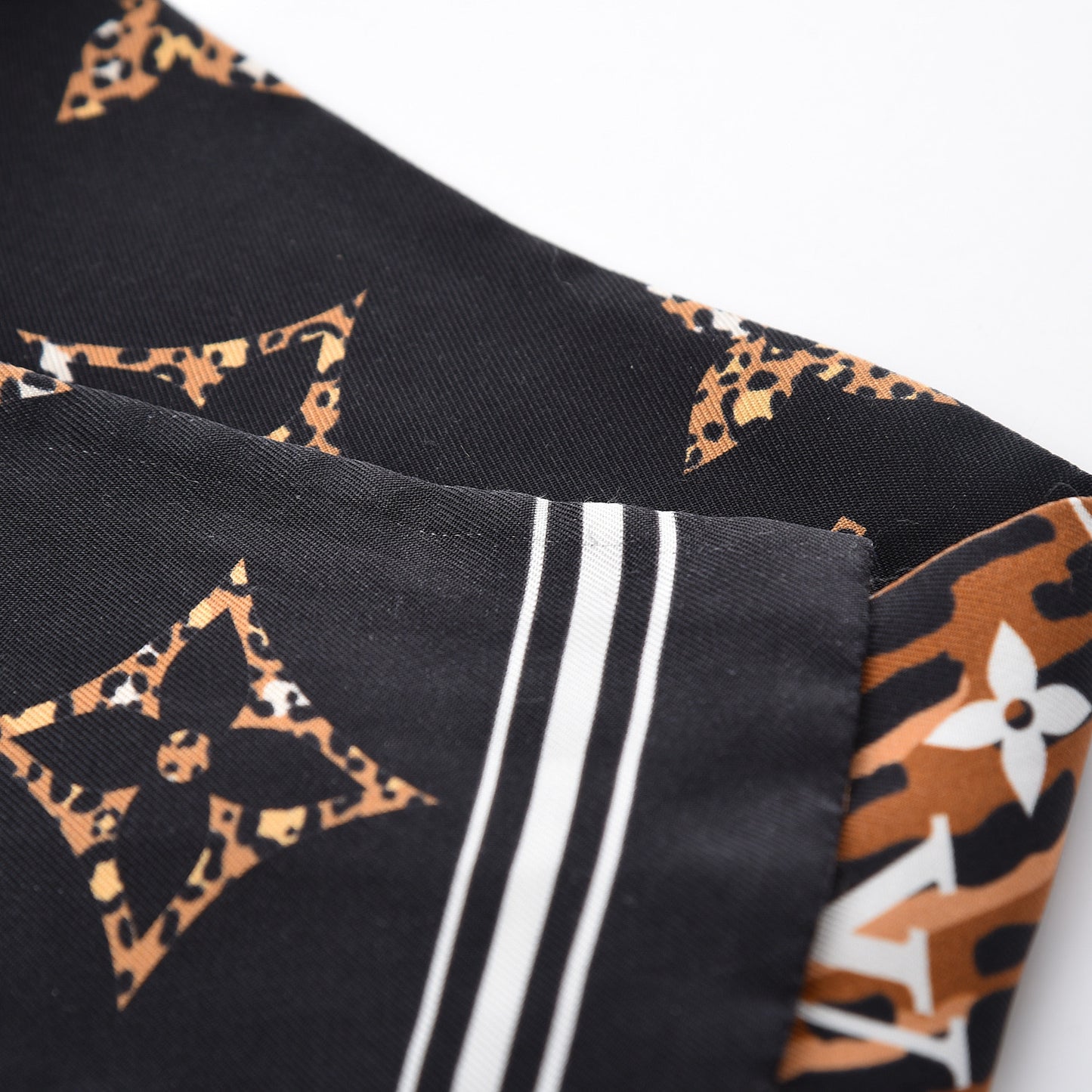 Silk Monogram Giant Jungle Bandeau Black