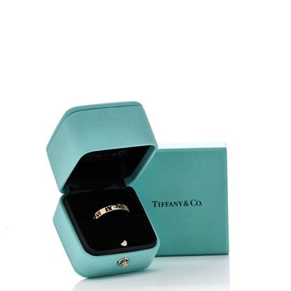 Tiffany 18K Rose Gold Diamond Narrow Atlas Pierced Ring 60 9.25 5 of 5