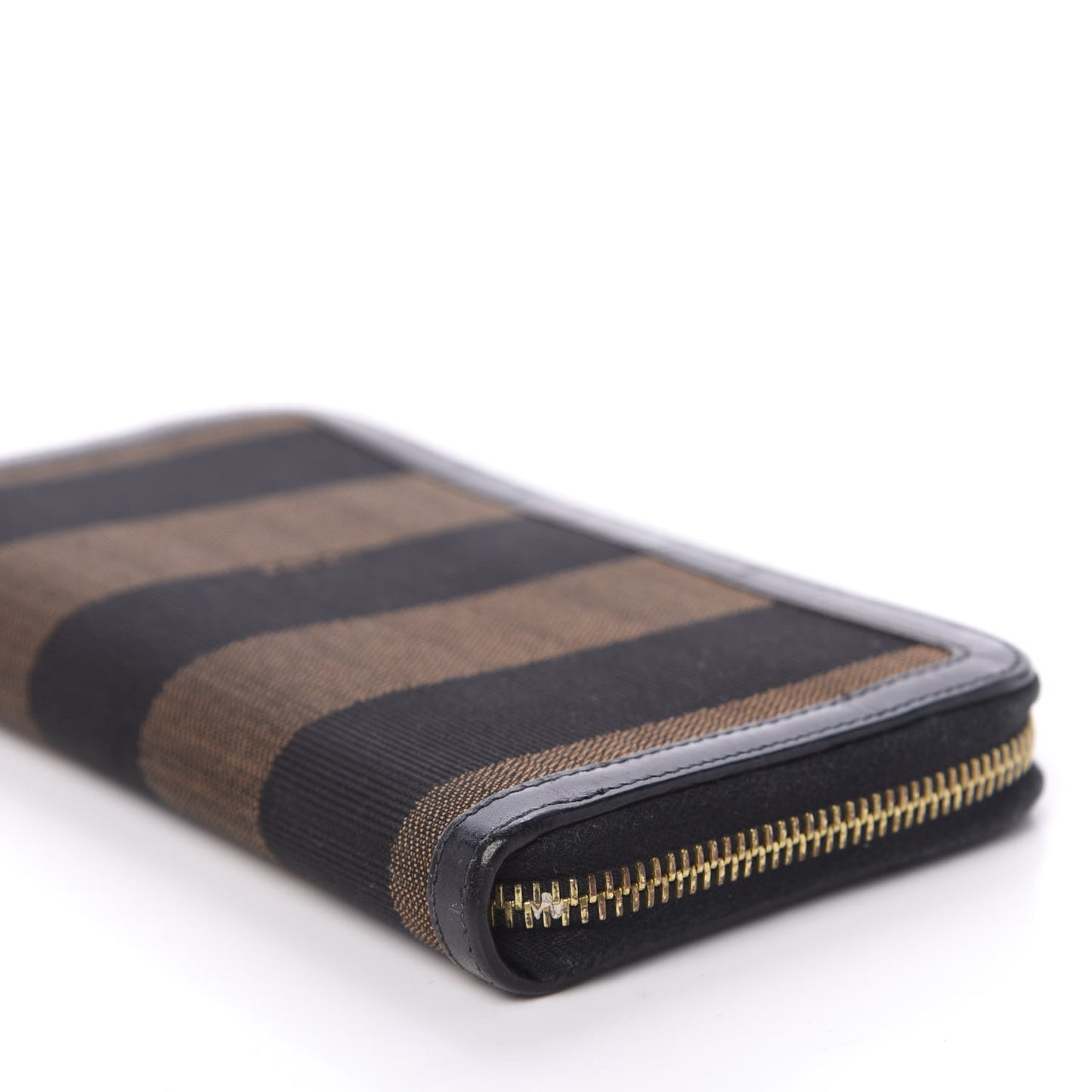 Pequin Cuoio Vegetale Zip Around Wallet Tobacco Black