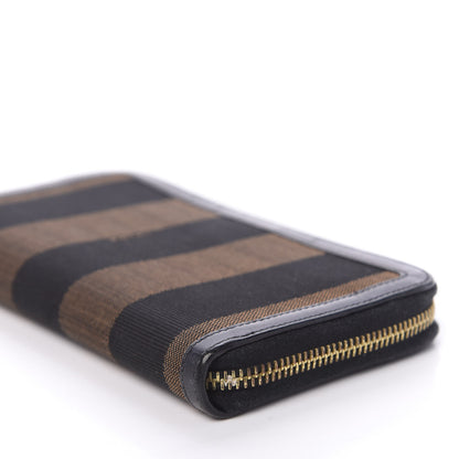 Fendi Pequin Cuoio Vegetale Zip Around Wallet Tobacco Black 8 of 10