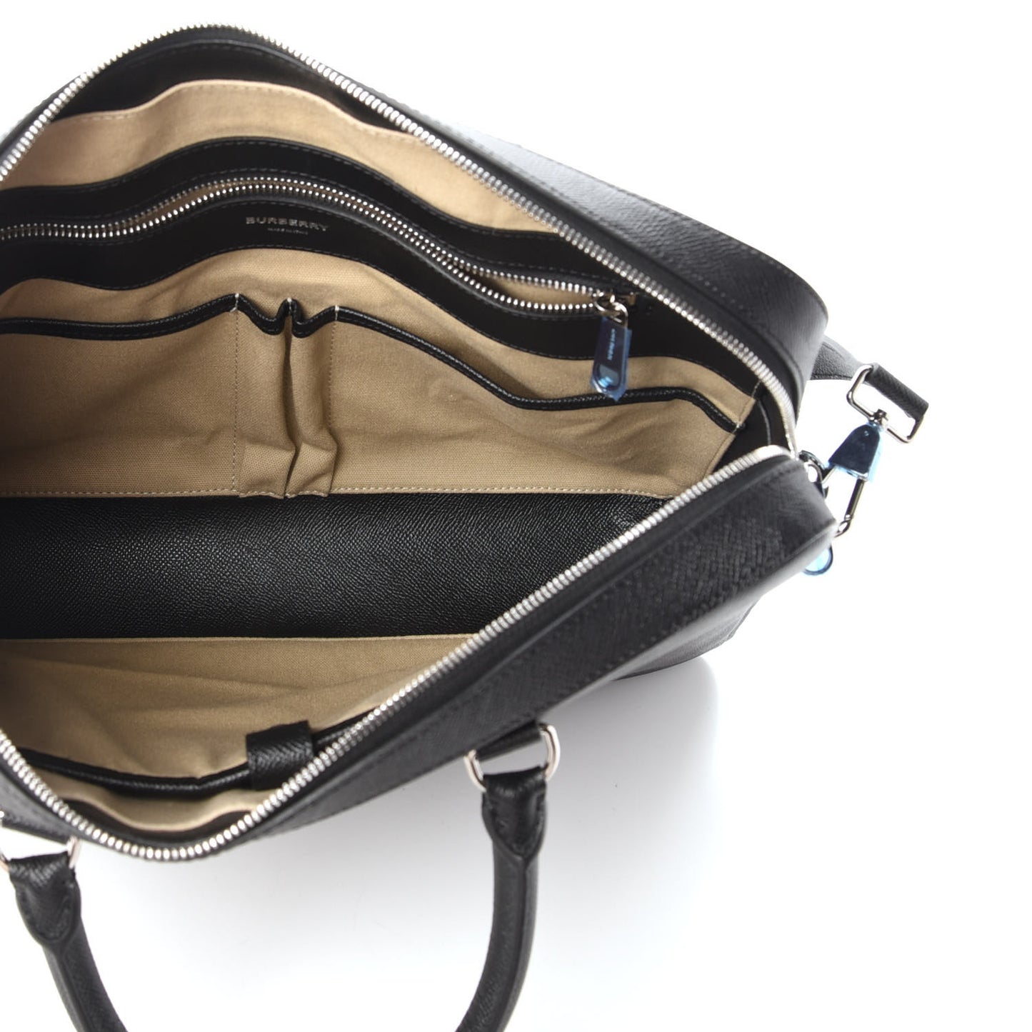 Grainy Calfskin Briefcase Black