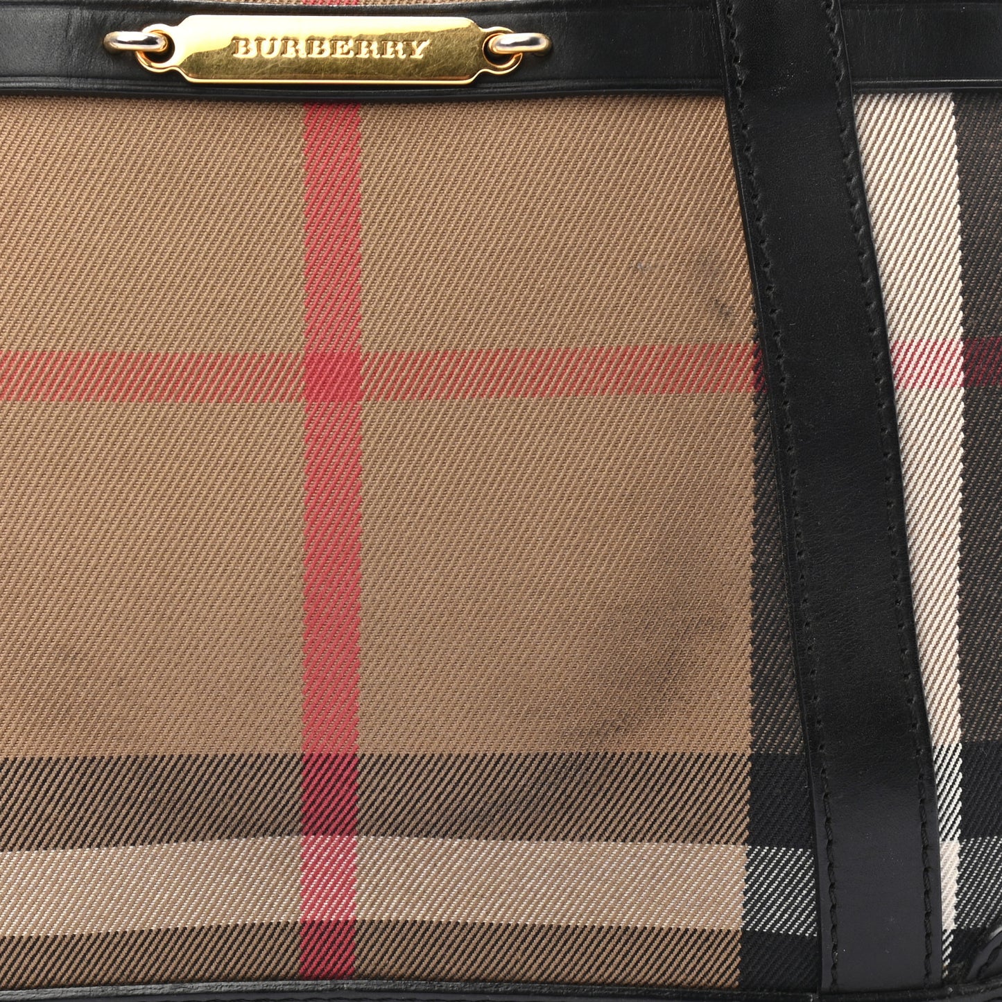 Bridle Calfskin House Check Small Orchard Bowling Bag Black