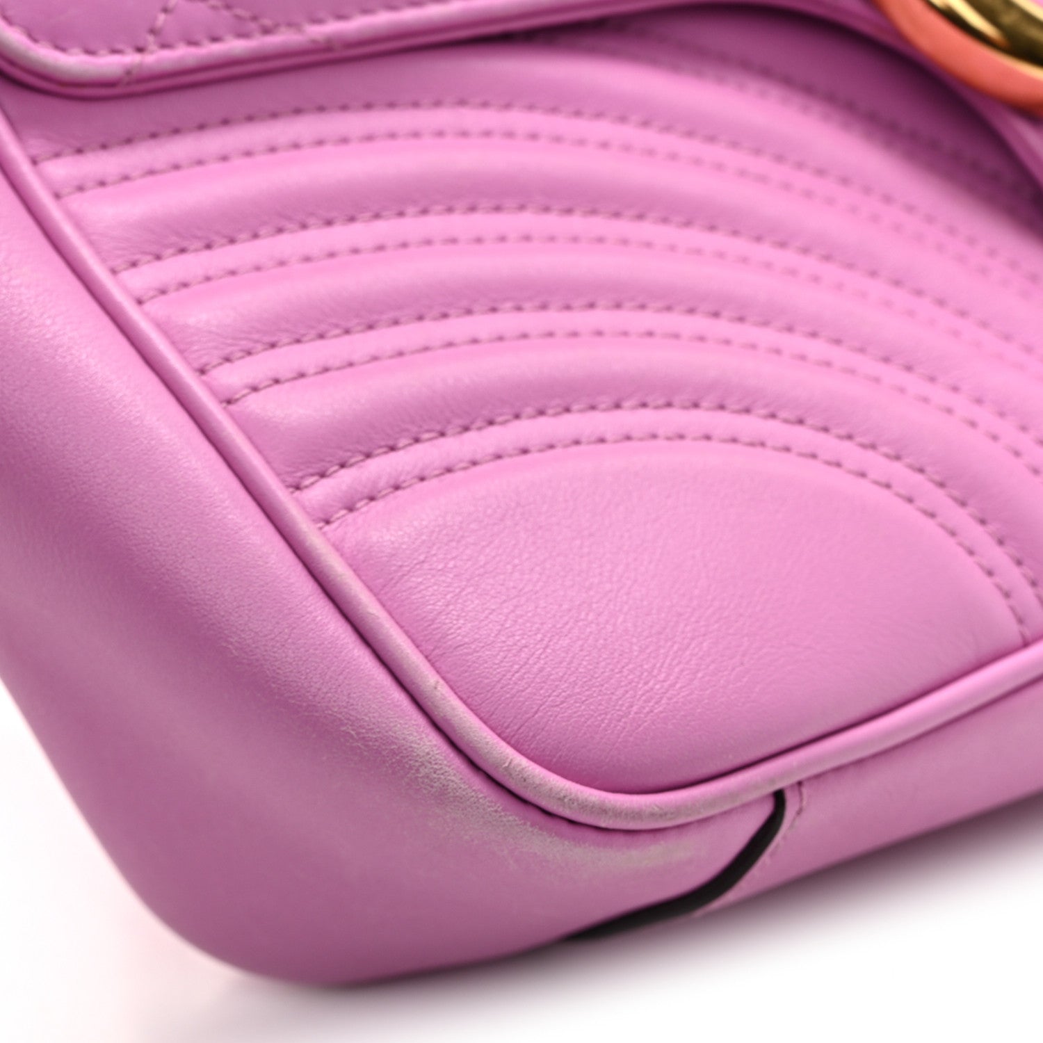 Gucci Calfskin Matelasse Medium GG Marmont Shoulder Bag Candy Mousse 14 of 15