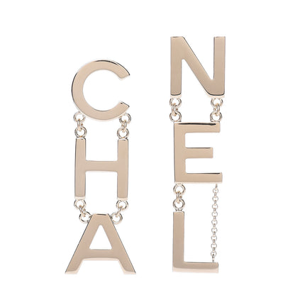 Chanel Metal Cha-Nel Logo Drop Earrings Gold 1 of 5