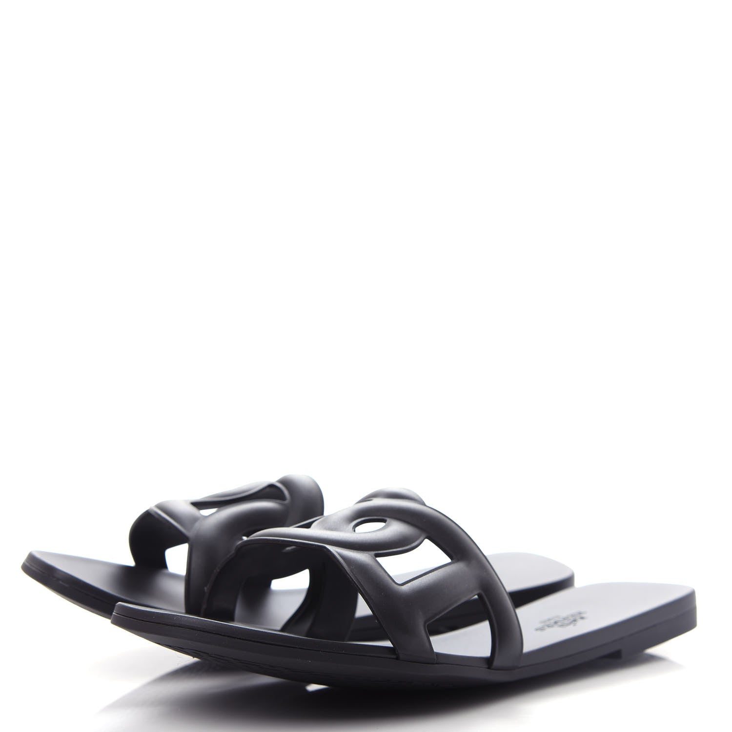 Hermes Rubber Aloha Sandals 40 Black 3 of 10