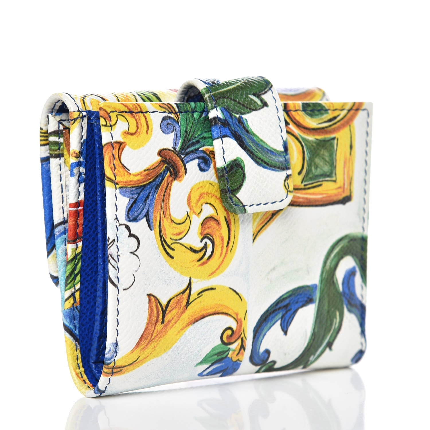 Dolce & Gabbana Dauphine Majolica Print French Flap Wallet Multicolor 3 of 7