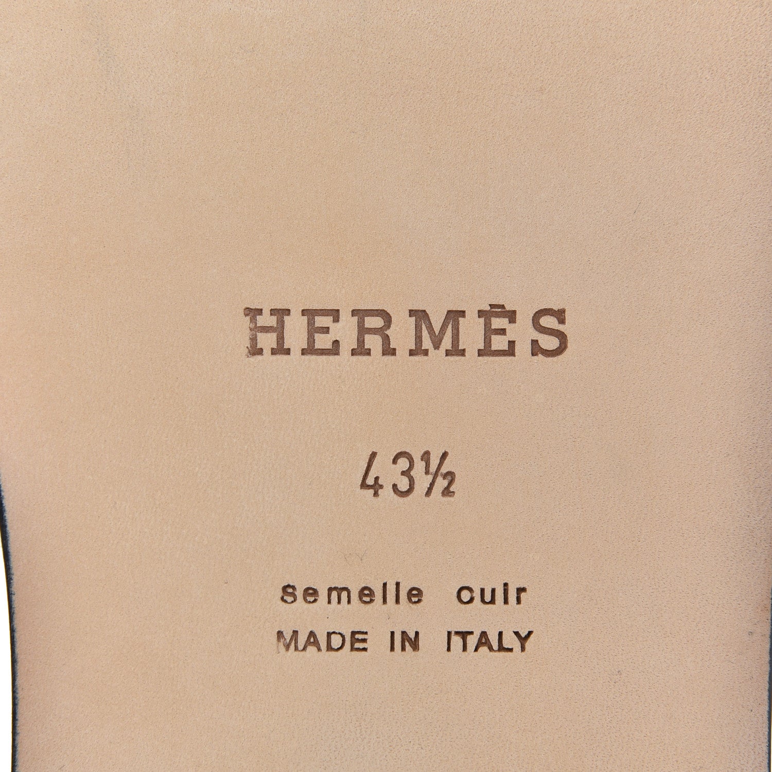 Hermes Calfskin Mens Izmir Sandals 43.5 Black Naturel 6 of 11