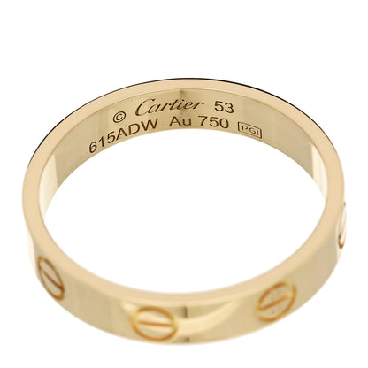 Cartier 18K Yellow Gold 3.5mm LOVE Wedding Band Ring 53 6.5 4 of 6