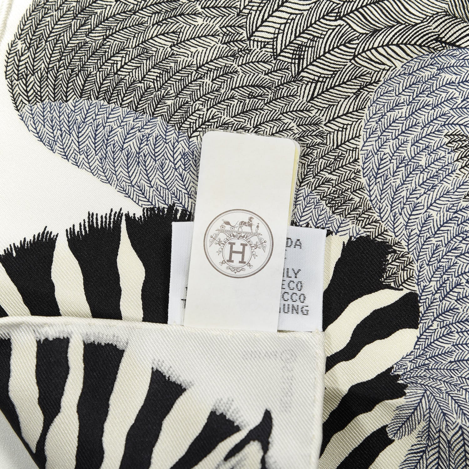 Hermes Silk Zebra Pegasus Nano Scarf 20 Black White 4 of 4