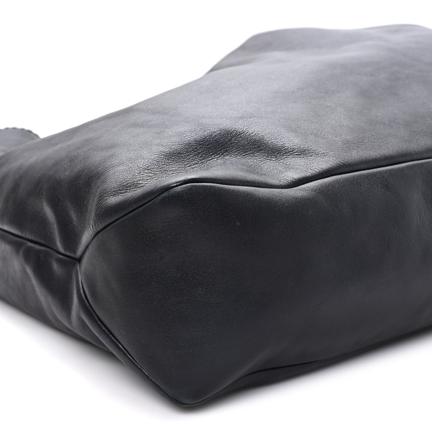 Calfskin Large Horsebit Chain Hobo Black
