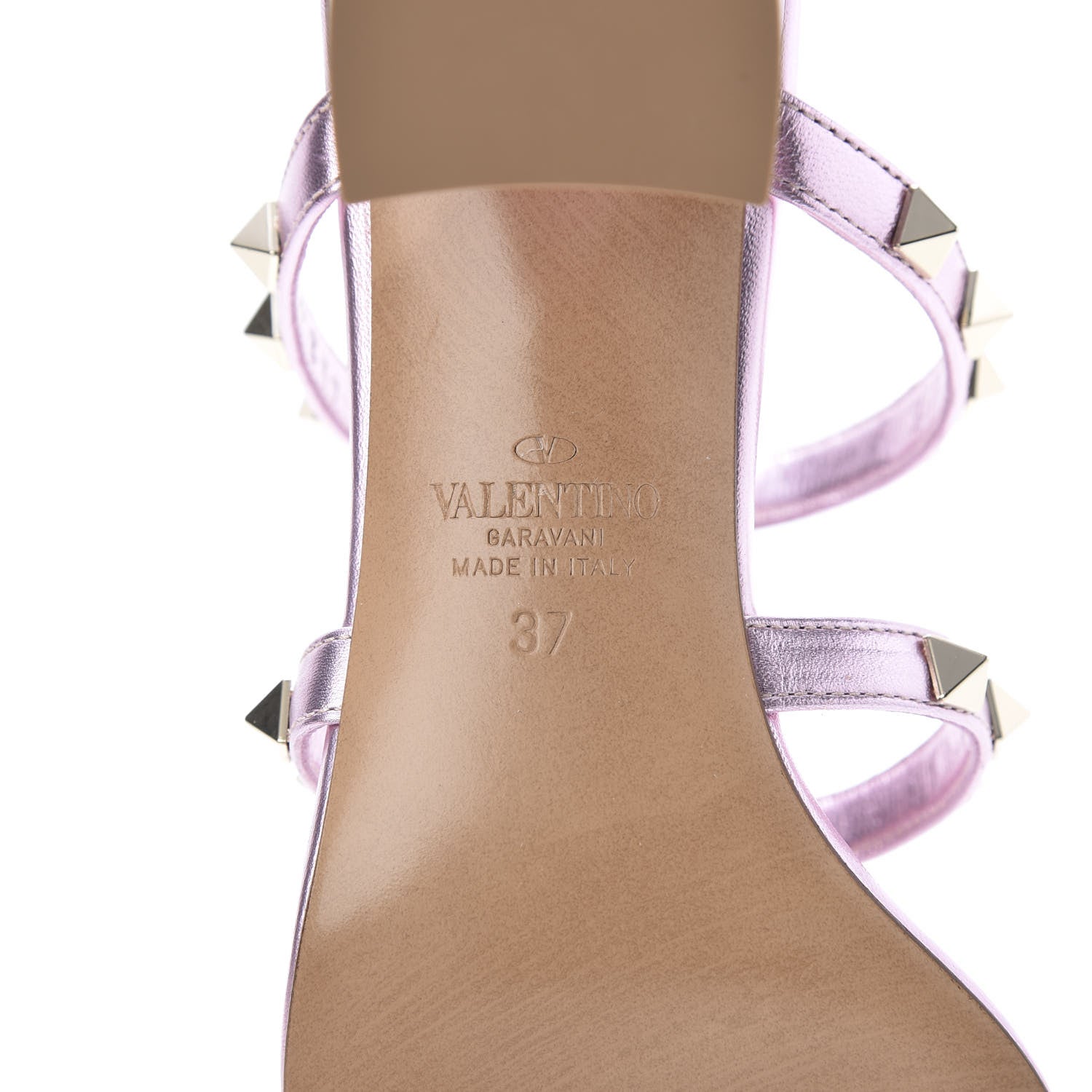 Valentino Garavani Metallic Nappa Rockstud 60mm Caged Slide Sandals 37 Giacinto 5 of 8