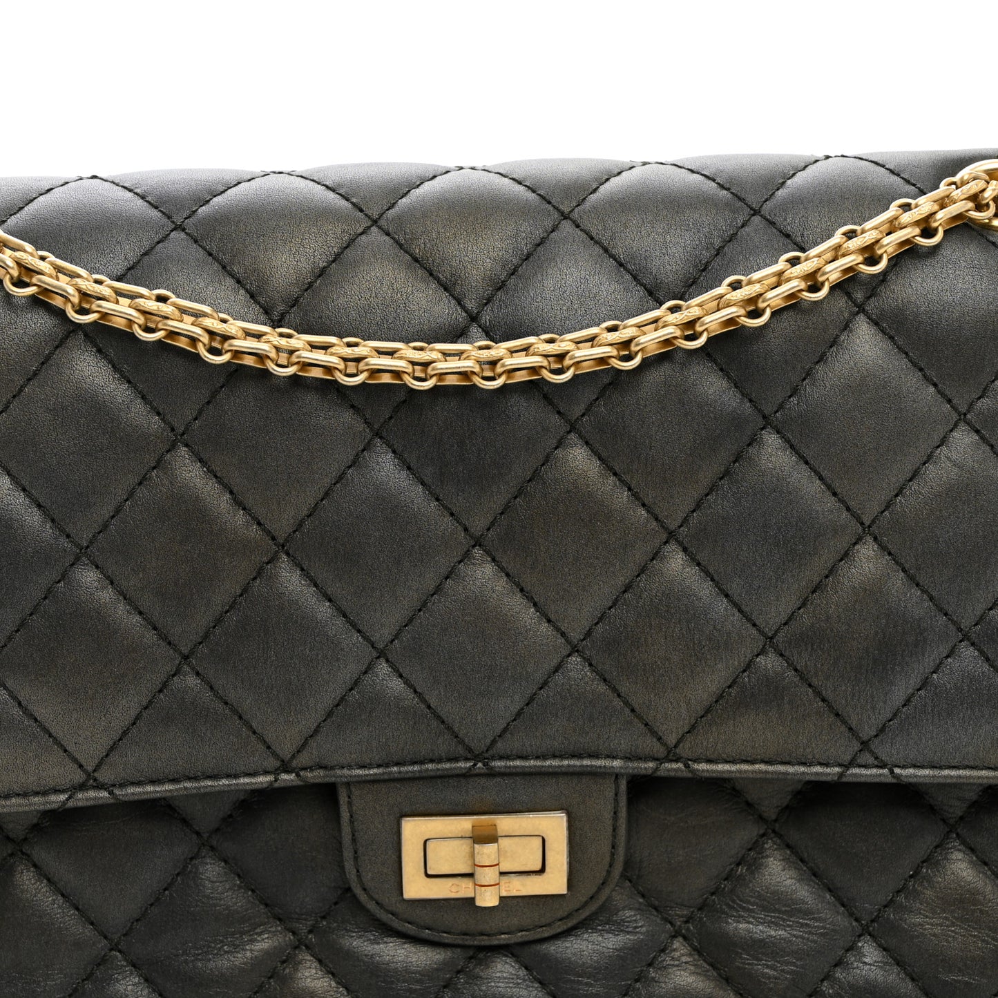 Metallic Calfskin Quilted 2.55 Reissue 226 Flap Charcoal
