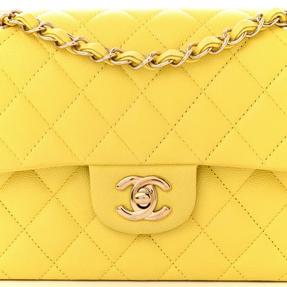 Chanel Caviar Quilted Small Double Flap Yellow 8 of 11