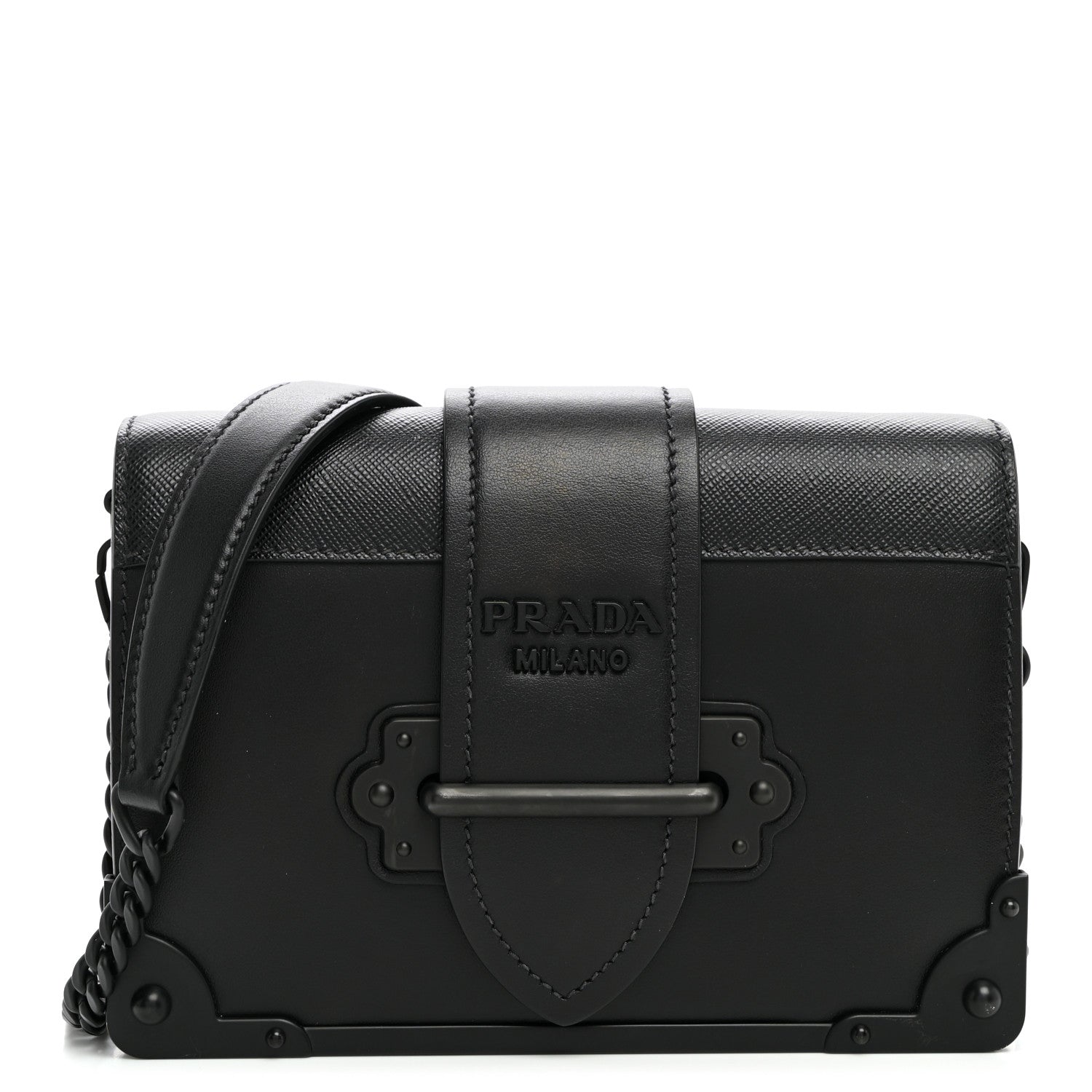 Prada City Calfskin Saffiano Cahier Bag Black 1 of 9