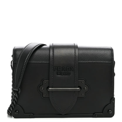Prada City Calfskin Saffiano Cahier Bag Black 1 of 9