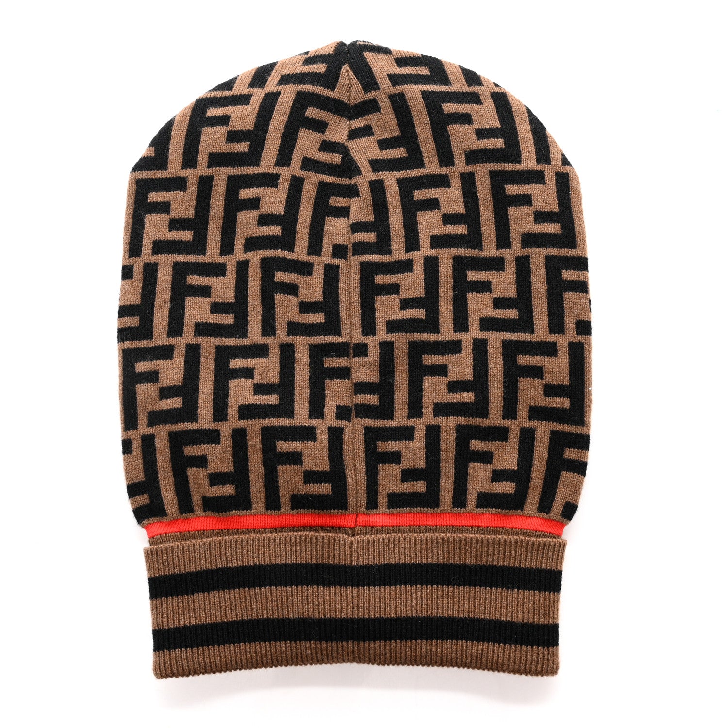 Fendi Cashmere Wool Beanie Tobacco Rosso 3 of 4