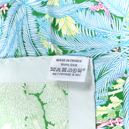 Hermes Silk Twill Faubourg Tropical Scarf 90 Bleu Vert Jaune 2 of 6