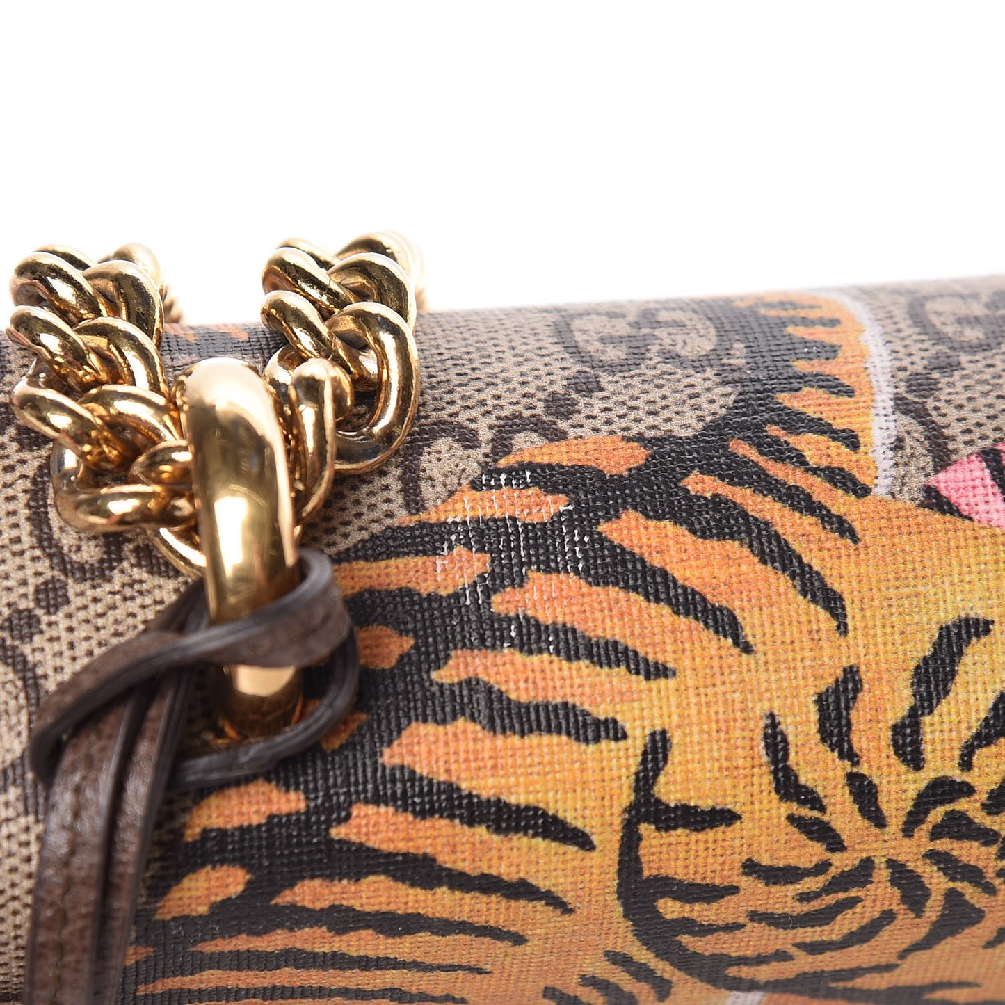 GG Supreme Monogram Bengal Medium Padlock Shoulder Bag Beige Pink