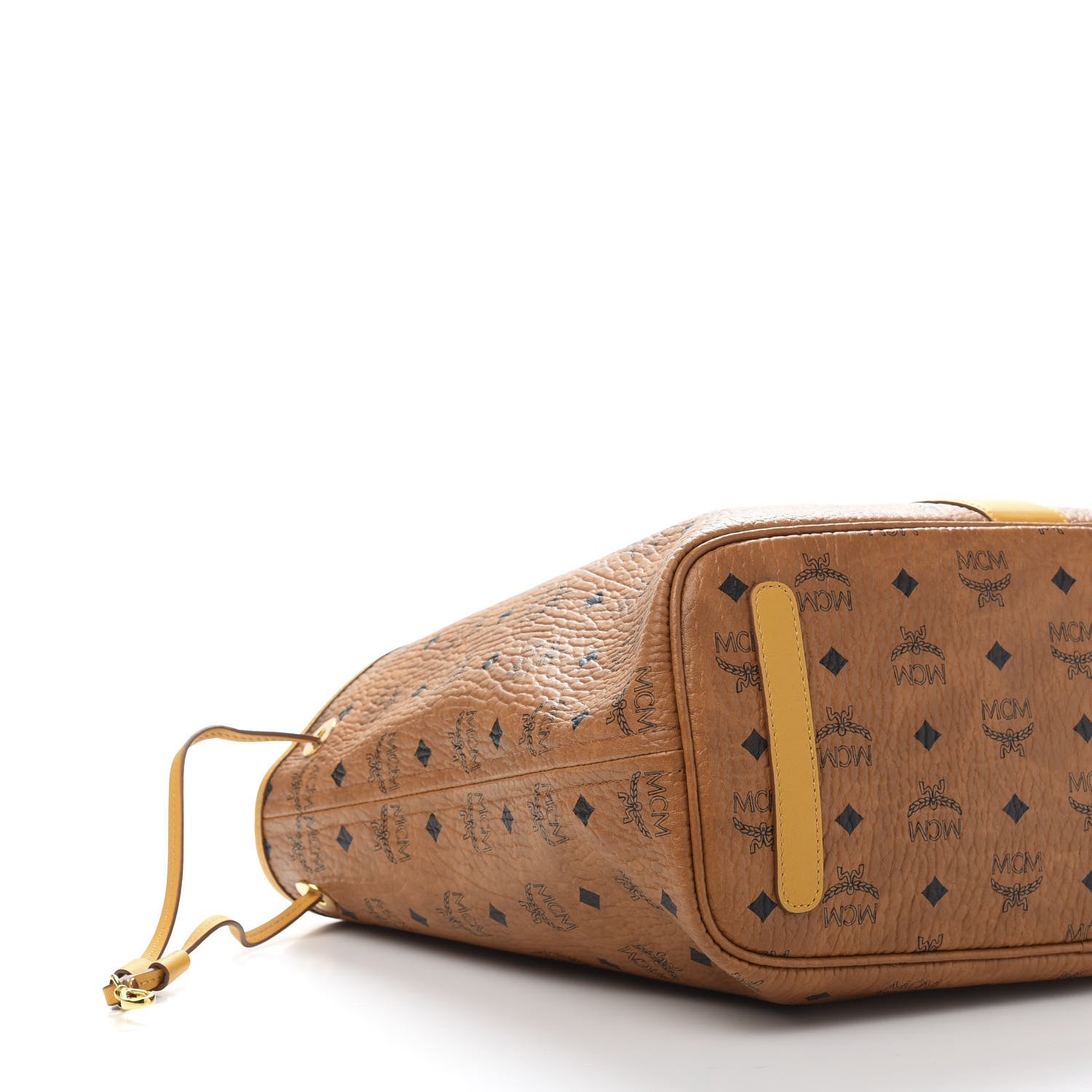 MCM Visetos Medium Liz Reversible Shopper Tote Cognac Yellow 7 of 18