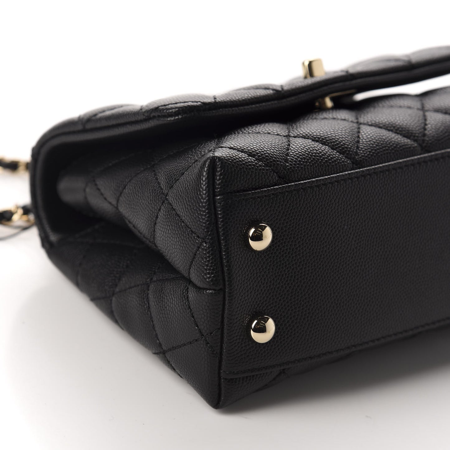 Caviar Quilted Extra Mini Coco Handle Flap Black