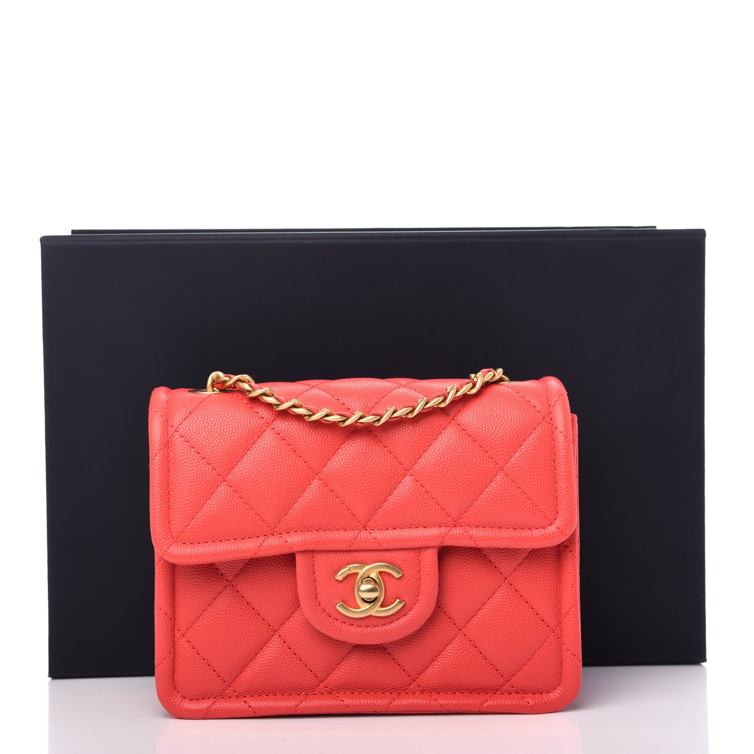 Chanel Caviar Quilted Mini Sweet Classic Flap Red 11 of 11