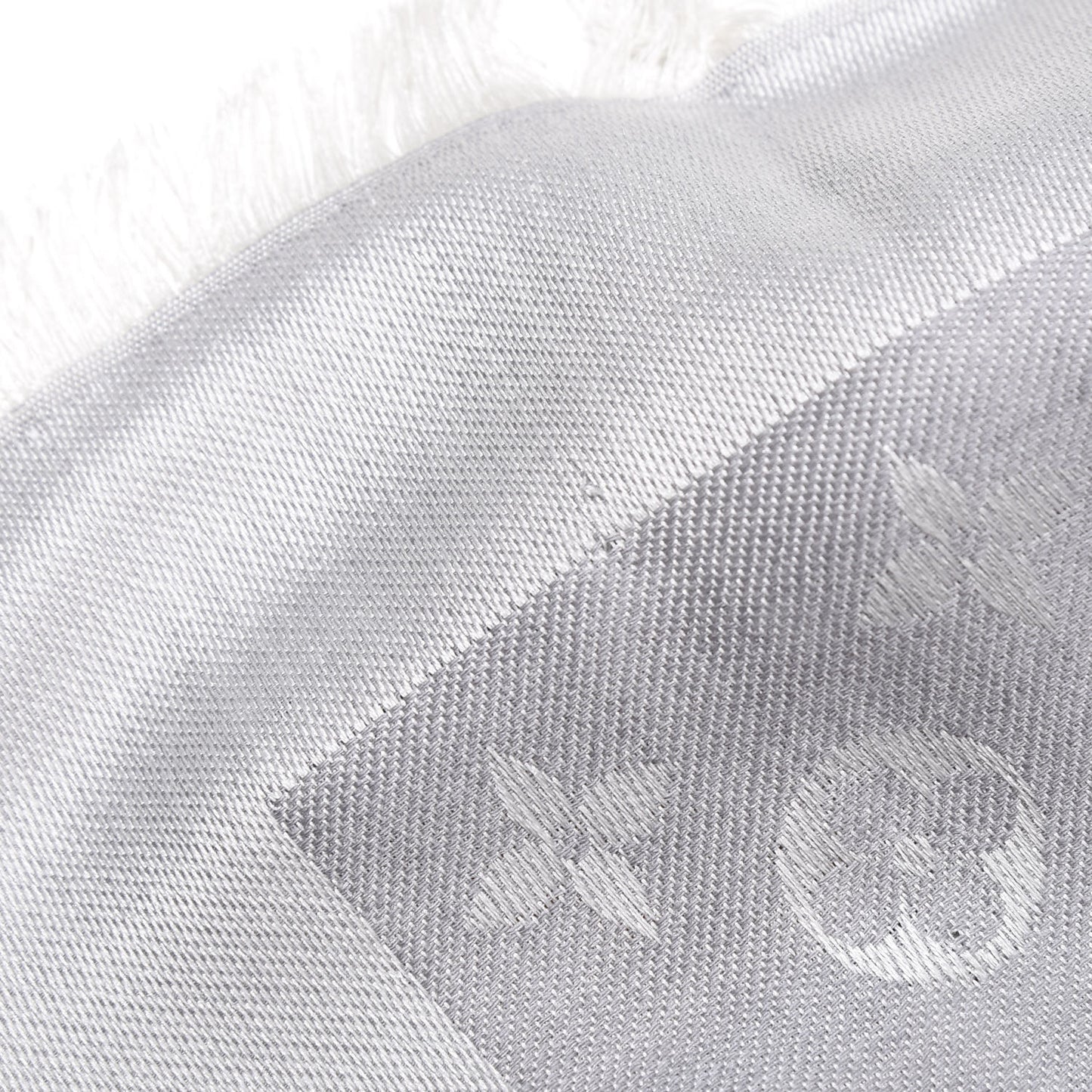 Wool Silk Monogram Denim Shawl Grey