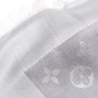 Louis Vuitton Wool Silk Monogram Denim Shawl Grey 6 of 6