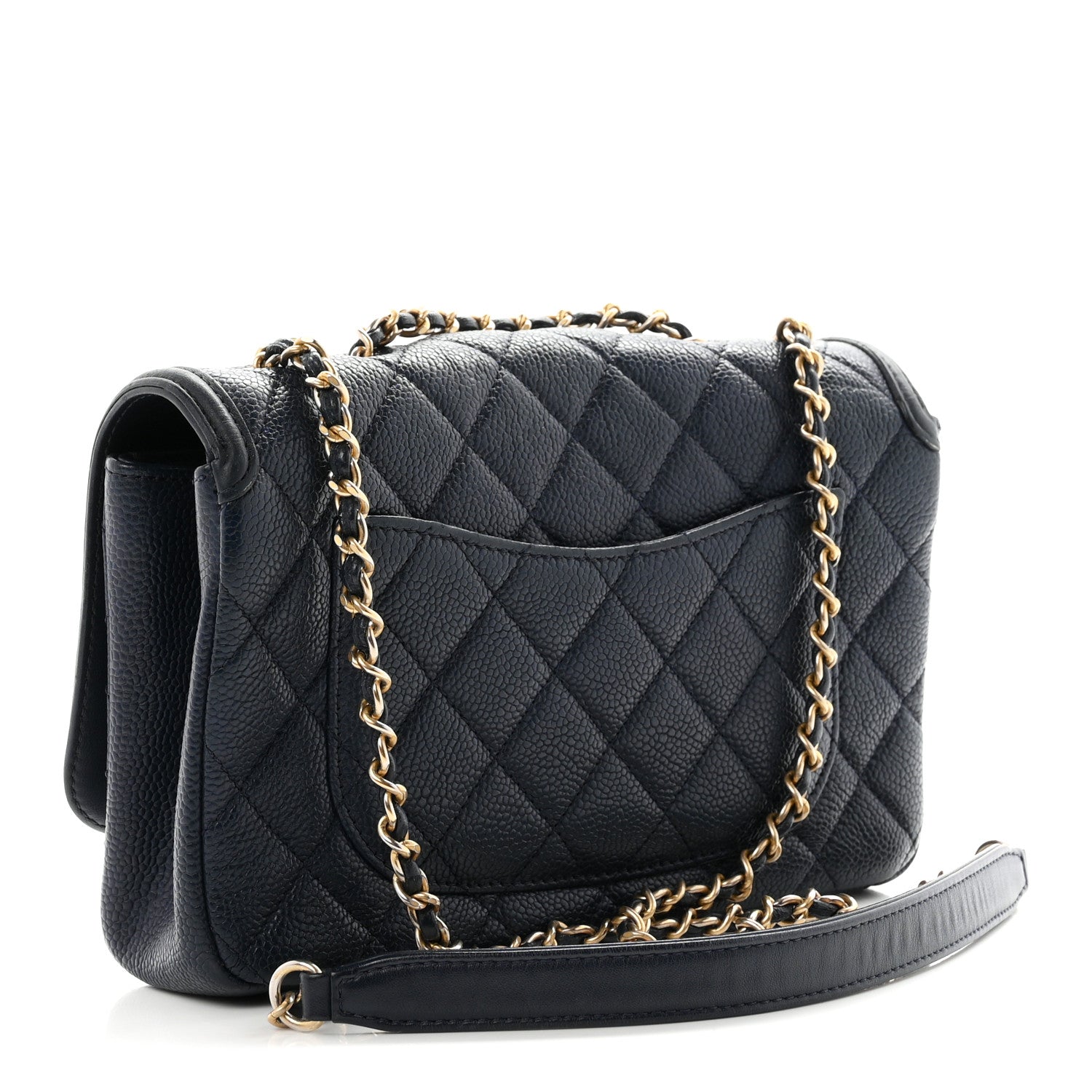 Chanel Caviar Quilted Small CC Filigree Flap Navy Black 3 of 10