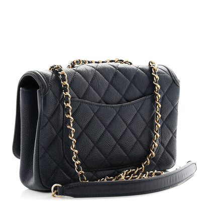 Chanel Caviar Quilted Small CC Filigree Flap Navy Black 3 of 10