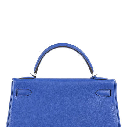 Hermes Taurillon Clemence Kelly Retourne 32 Bleu Electrique 8 of 28