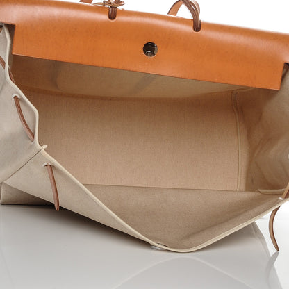 Hermes Barenia Toile Herbag XXL Natural 7 of 13