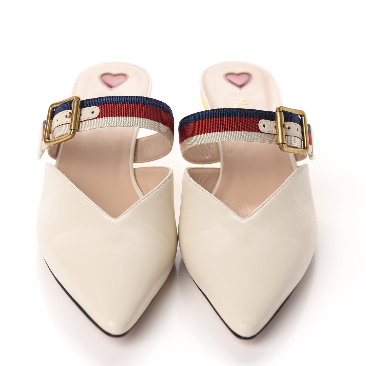 Malaga Kid Sylvie Web Bamboo Low Heel Mules 39 White