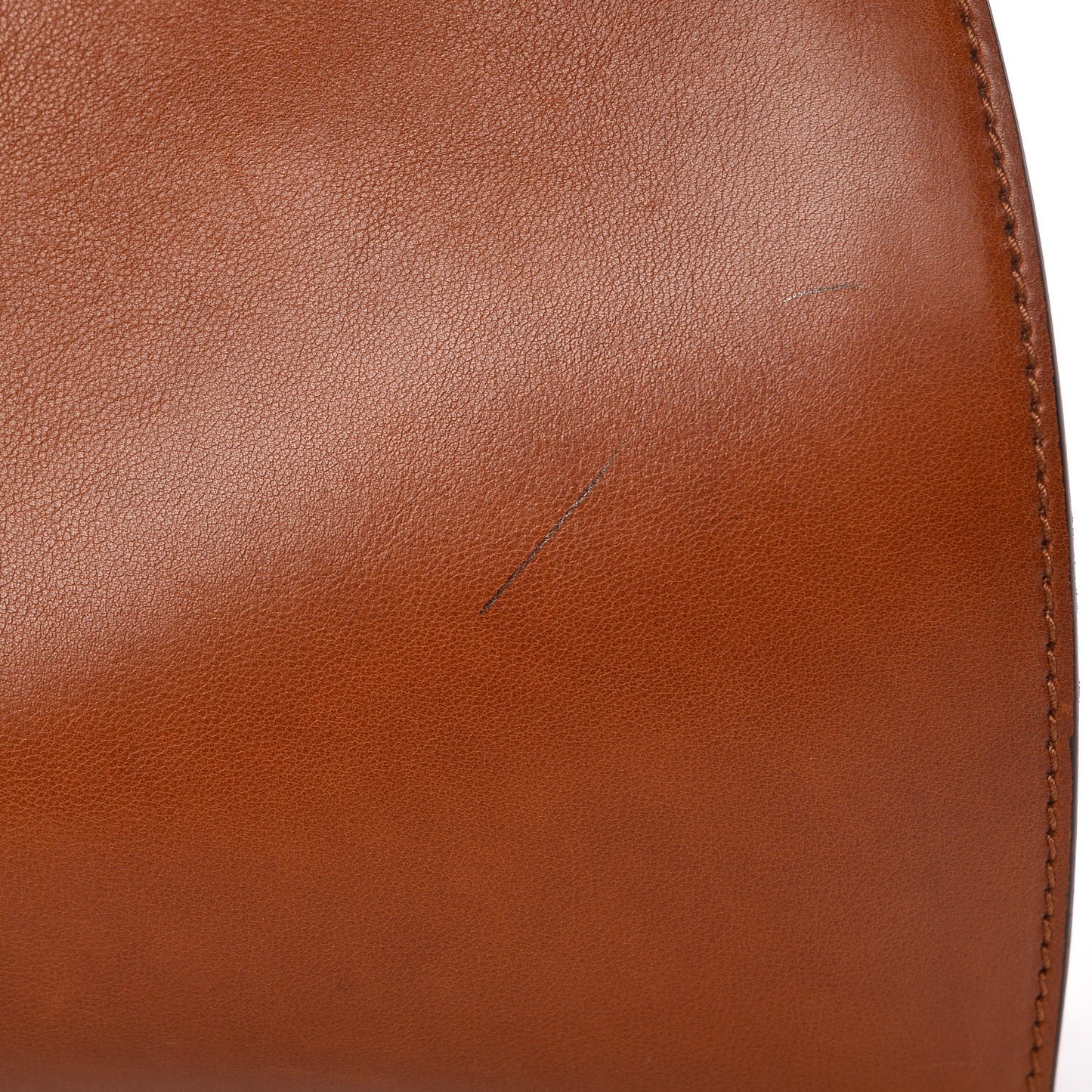 Calfskin Medium Stirrup Top Handle Bag Brown