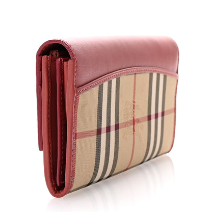Burberry Calfskin Horseferry Check Porter Continental Wallet Copper Pink 3 of 6
