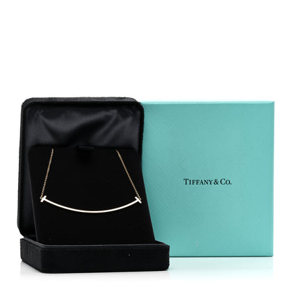 Tiffany 18K Yellow Gold Large T Smile Pendant Necklace 5 of 5