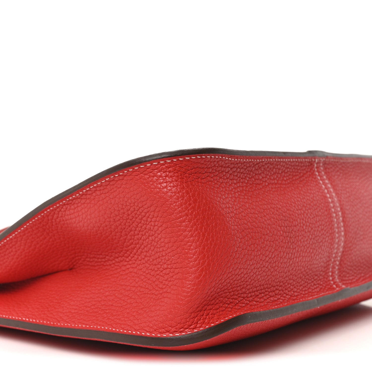 Hermes Taurillon Clemence Halzan 31 GM Rouge Casaque Vermillion 9 of 10