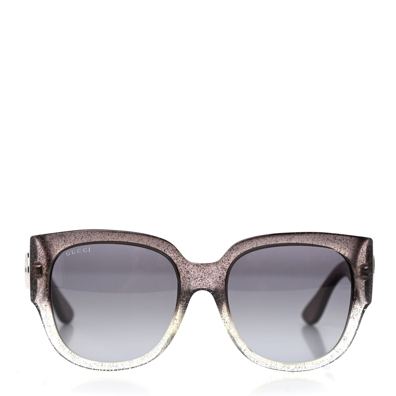 Gucci Acetate Glitter Square Optyl Sunglasses GG3836/F/S Black Silver 2 of 8