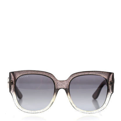 Gucci Acetate Glitter Square Optyl Sunglasses GG3836/F/S Black Silver 2 of 8