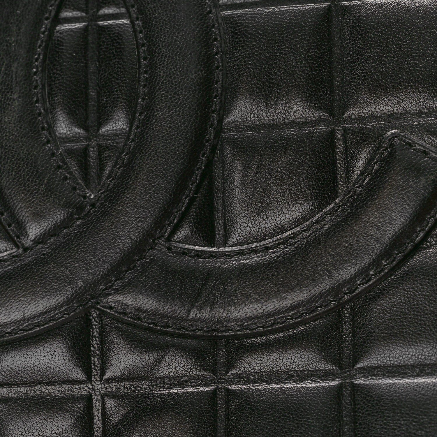 Chanel Lambskin Quilted Chocolate Bar Large Tote Black 14 of 17