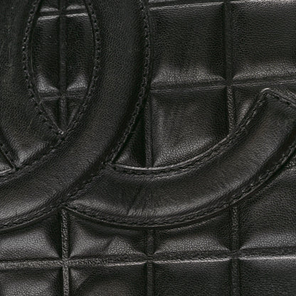 Chanel Lambskin Quilted Chocolate Bar Large Tote Black 14 of 17