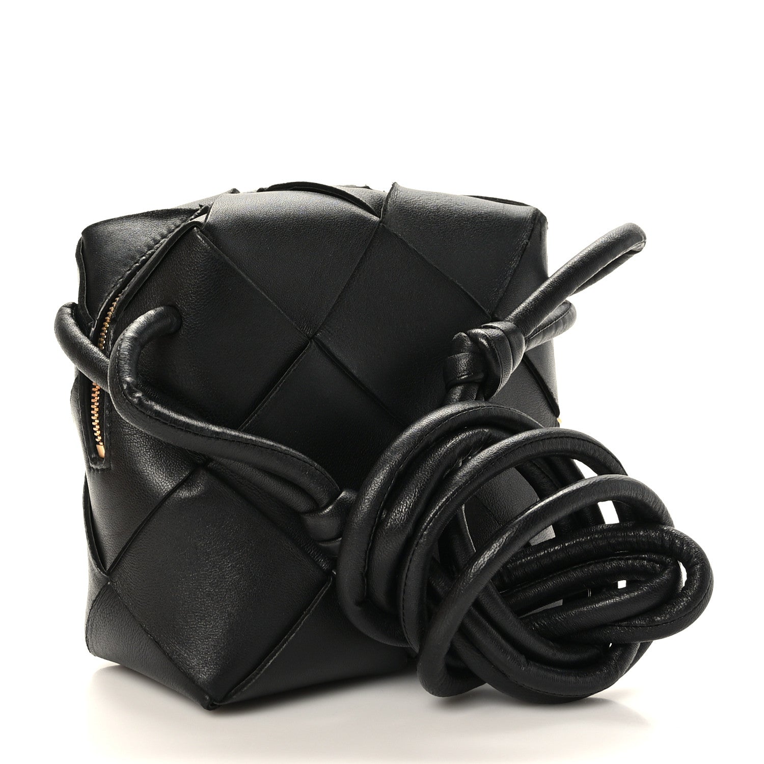 Bottega Veneta Lambskin Maxi Intrecciato Mini Cassette Camera Bag Black 3 of 8