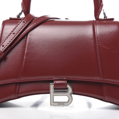Balenciaga Shiny Box Calfskin Small Hourglass Top Handle Bag Dark Red 10 of 10