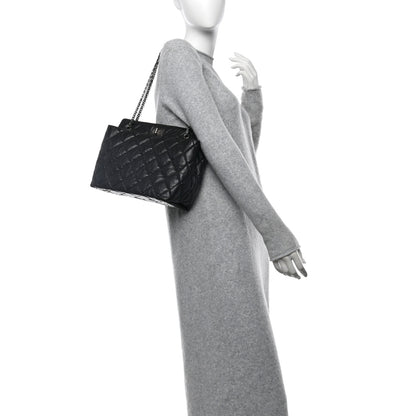 Chanel Aged Calfskin Quilted Reissue 2.55 Tote Black 2 of 10