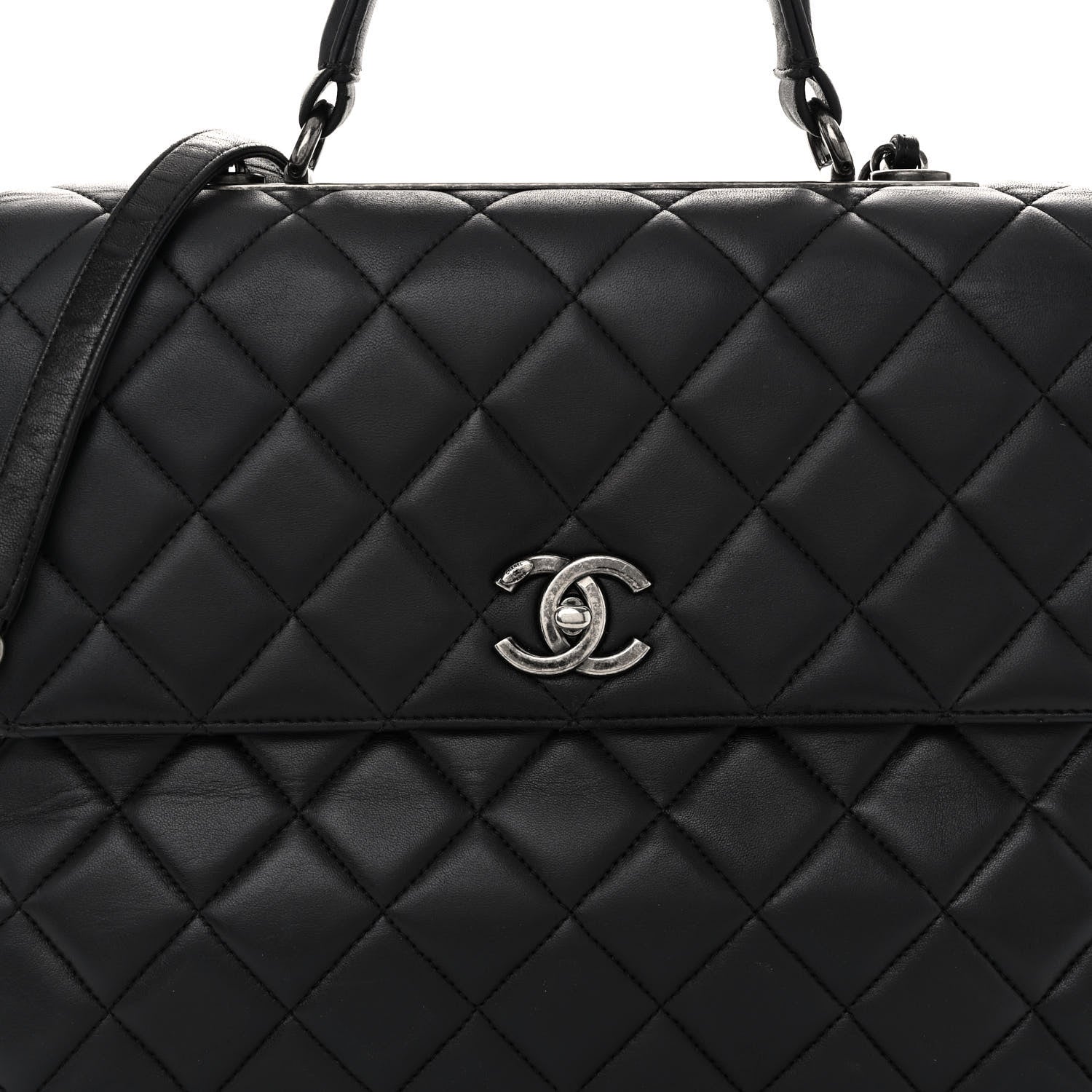 Chanel Lambskin Quilted Large Trendy CC Dual Handle Flap Bag Black 10 of 12
