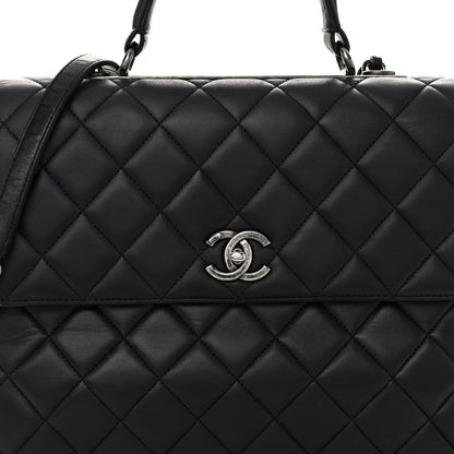 Chanel Lambskin Quilted Large Trendy CC Dual Handle Flap Bag Black 10 of 12