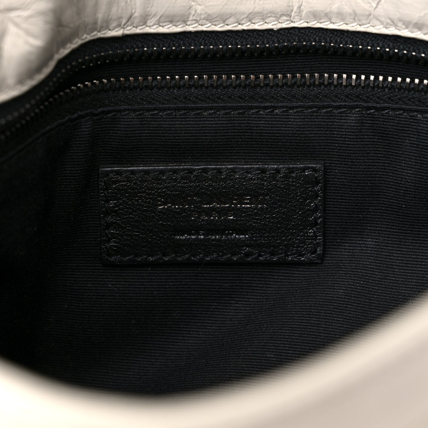 Crinkled Calfskin Matelasse Monogram Medium Niki Chain Satchel Blanc Vintage