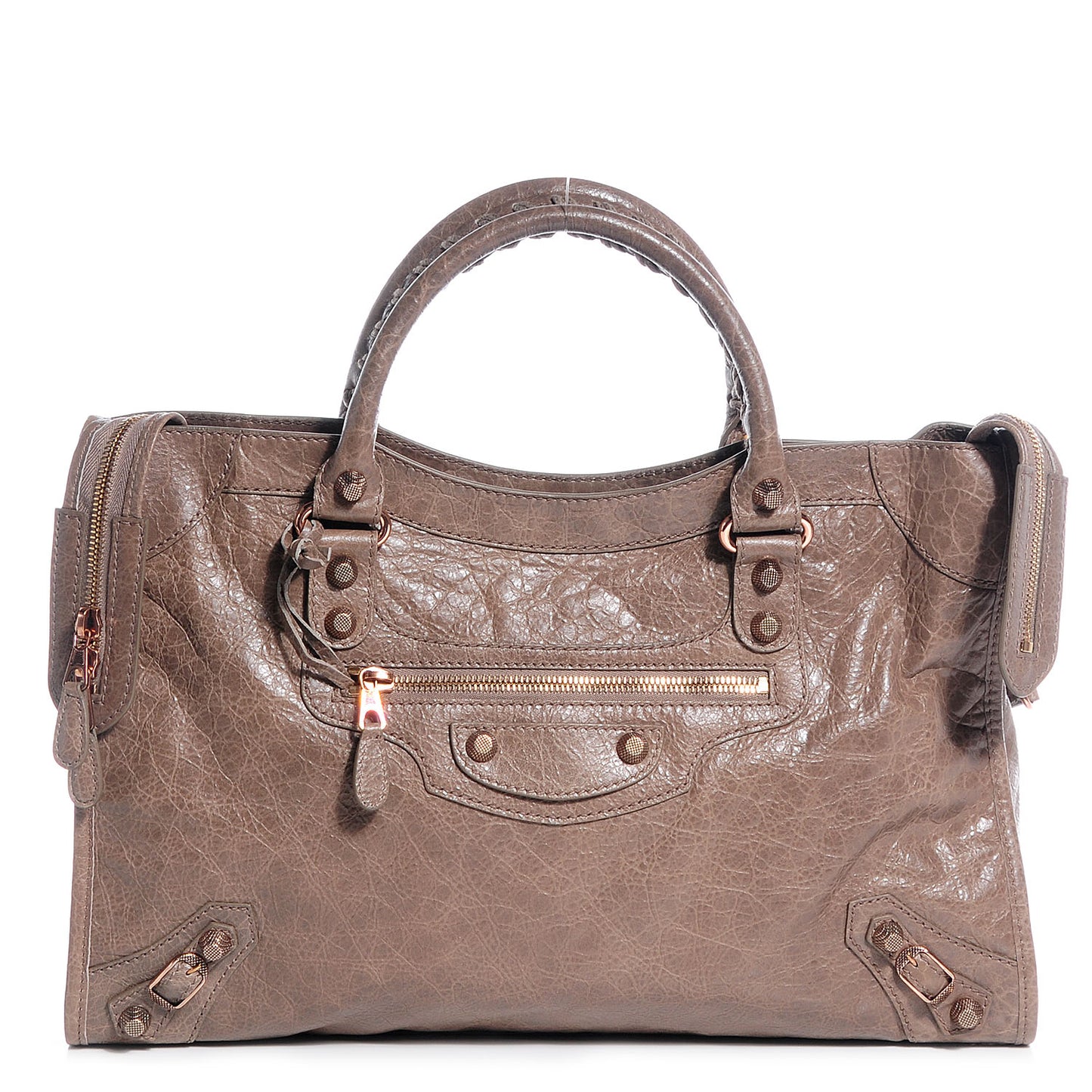Agneau Giant 12 Rose Gold Hardware City Gris Poivre