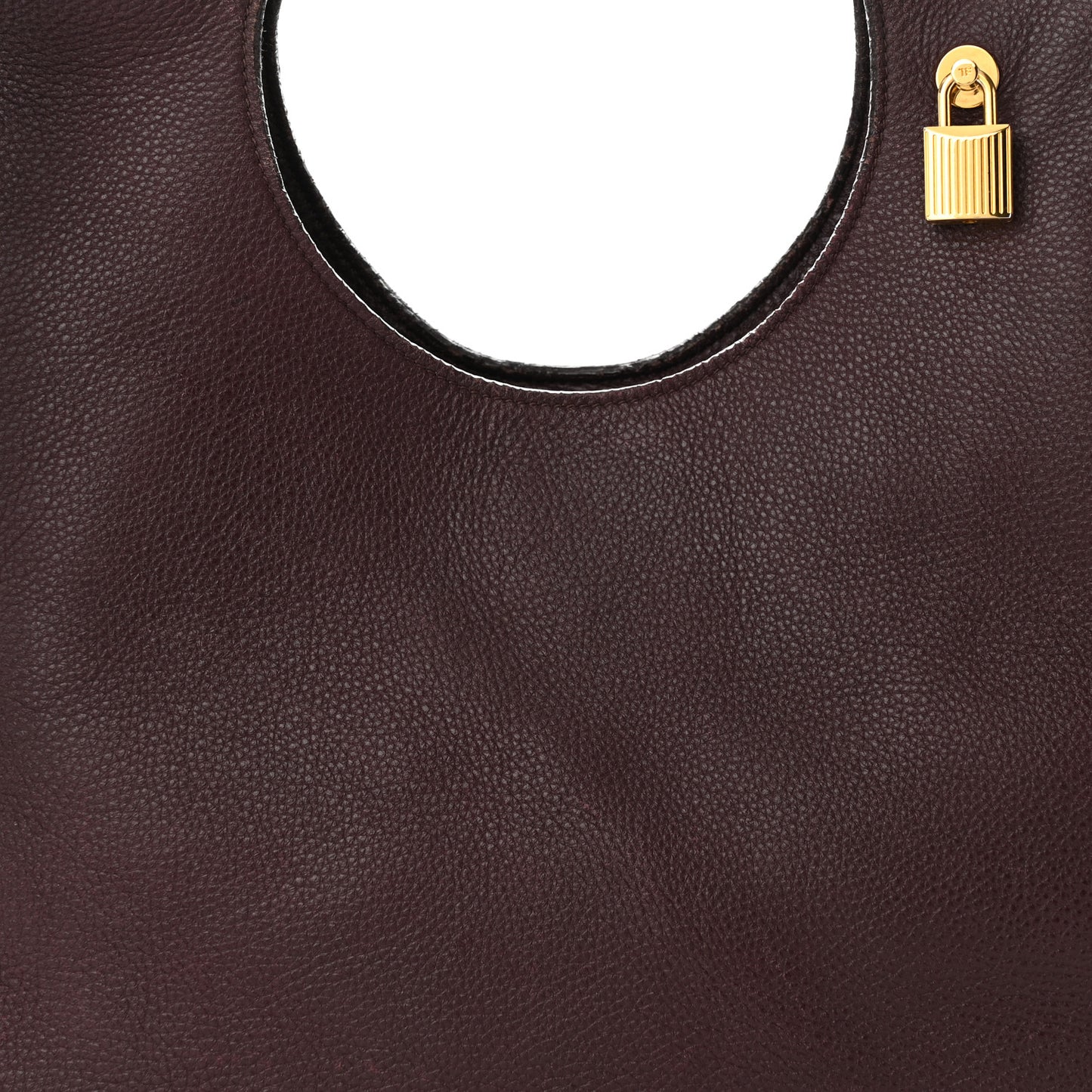 Grained Calfskin Alix Padlock Zip Tote Burgundy