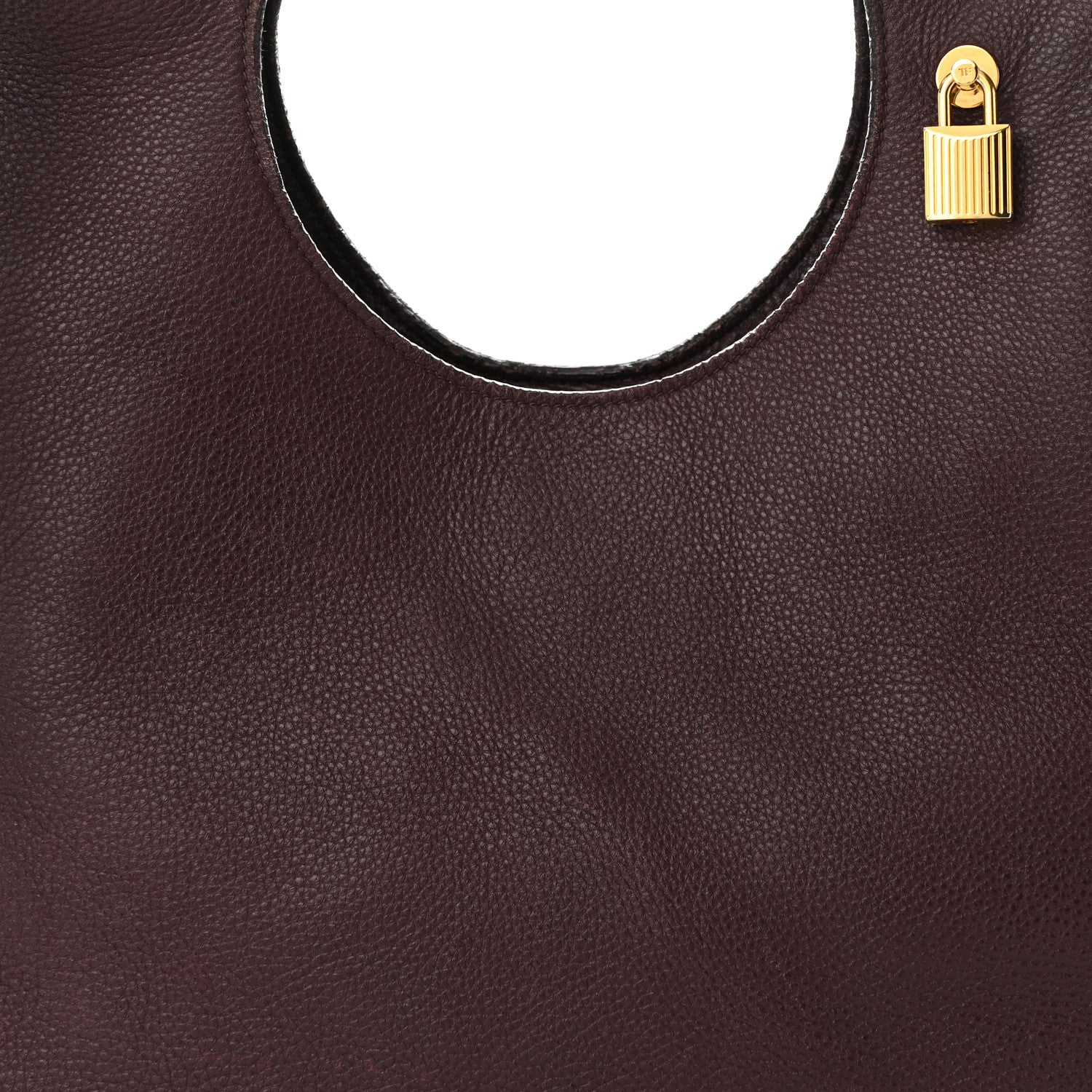 Tom Ford Grained Calfskin Alix Padlock Zip Tote Burgundy 7 of 12