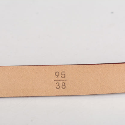Chanel Caviar CC Logo Skinny Belt 95 38 Dark Red 6 of 8